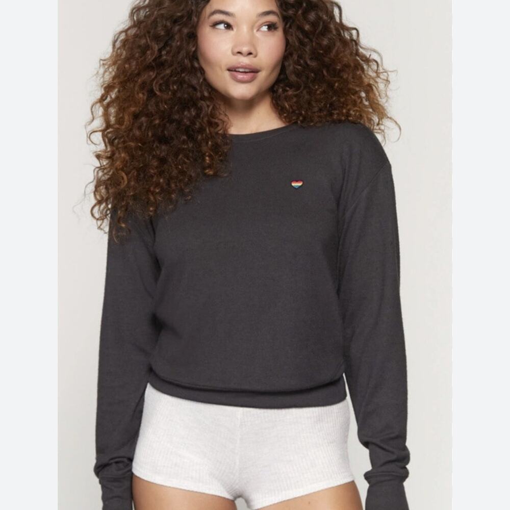 Spiritual Gangster Amour Savasana Sweatshirt Grey Long Sleeve Love Valentines - Picture 5 of 7